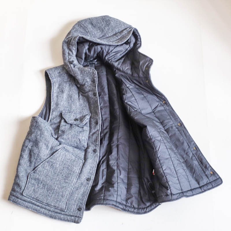 ENGINEERED GARMENTS Field Vest - Grey Poly Wool Herringbone