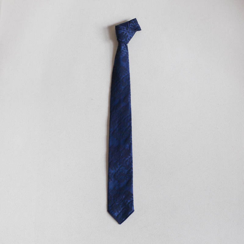 Neck Tie -  CP Floral Damask SatinNavy

