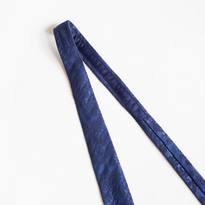 Neck Tie -  CP Floral Damask SatinNavy

