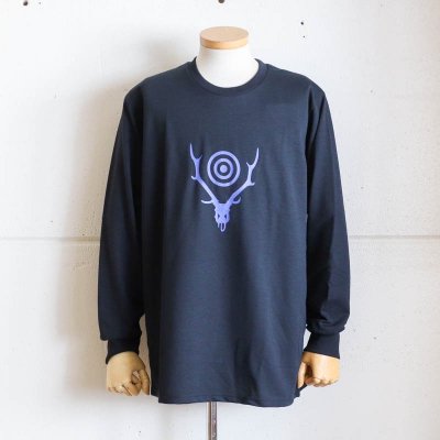 L/S CREW NECK TEE Skull&TargetBlack