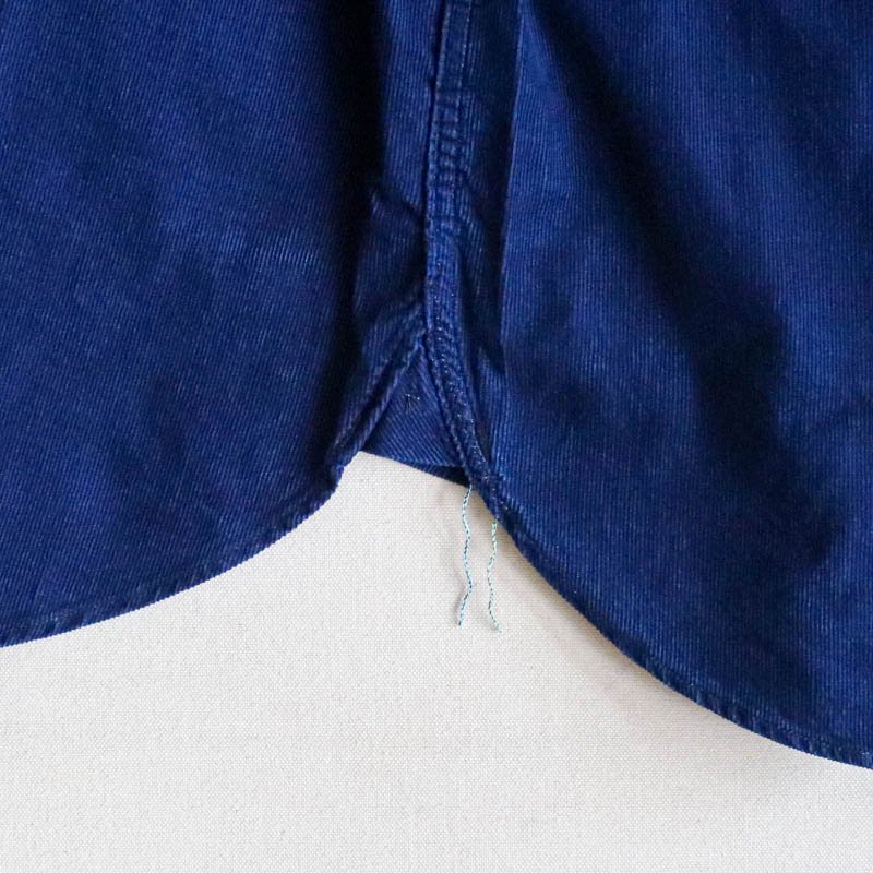 Band Collar Shirt  Cotton Cords Indigo
