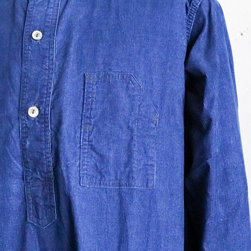 Band Collar Shirt  Cotton Cords Indigo
