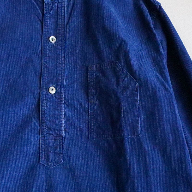 Band Collar Shirt  Cotton Cords Indigo
