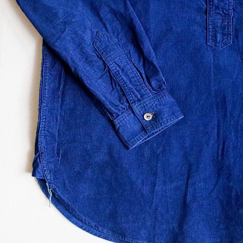 Band Collar Shirt  Cotton Cords Indigo
