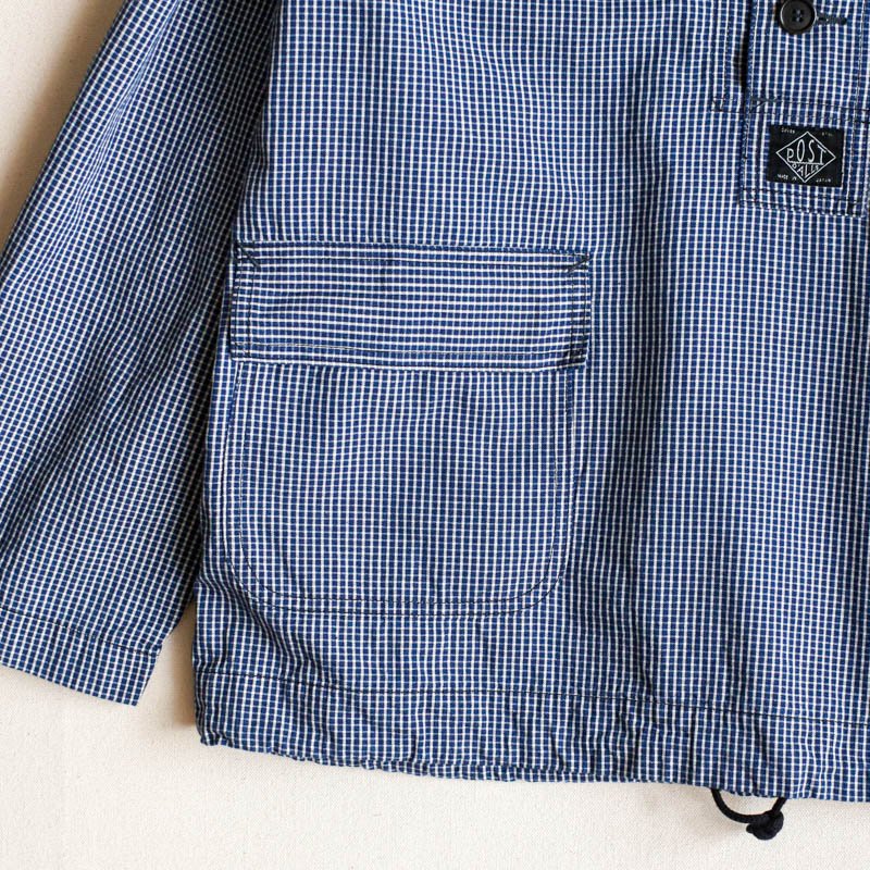 NAVY Parka  Indigo check Indigo