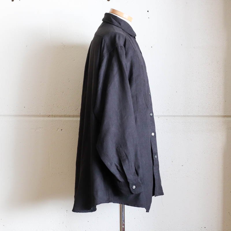 Flared Shirt -  Lt.Weight Fake SuedeBlack


