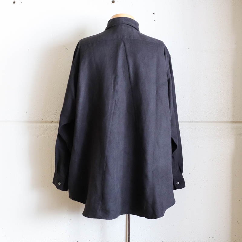 Flared Shirt -  Lt.Weight Fake SuedeBlack


