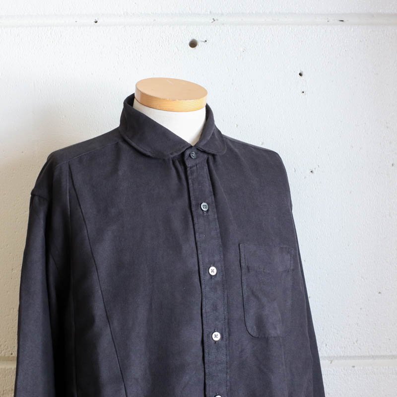 Flared Shirt -  Lt.Weight Fake SuedeBlack


