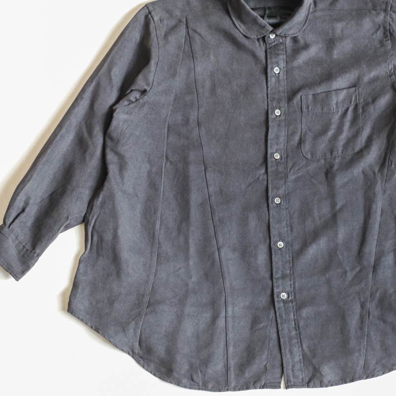 Flared Shirt -  Lt.Weight Fake SuedeBlack


