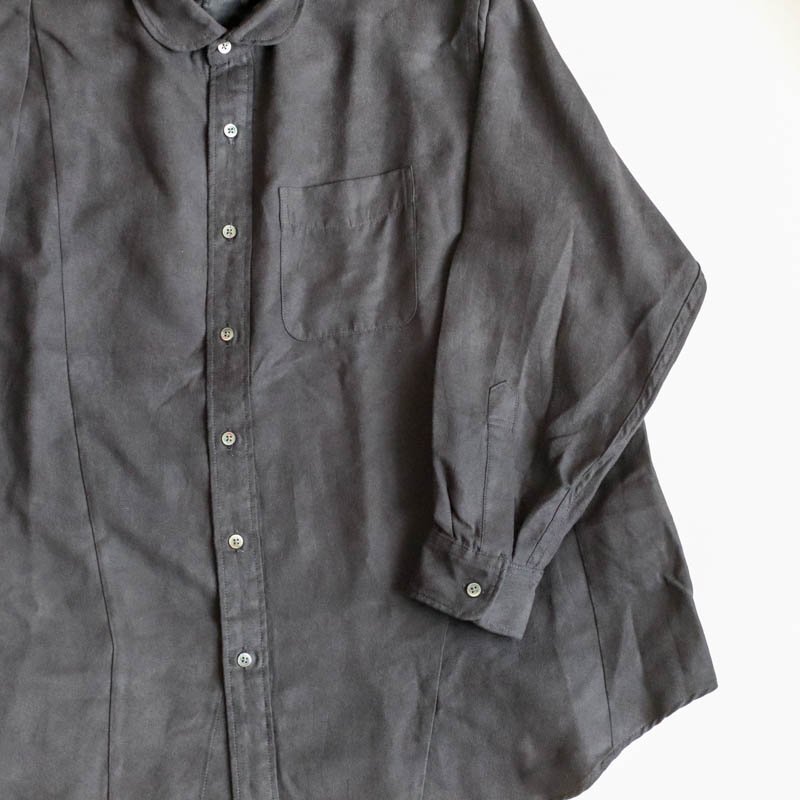 Flared Shirt -  Lt.Weight Fake SuedeBlack


