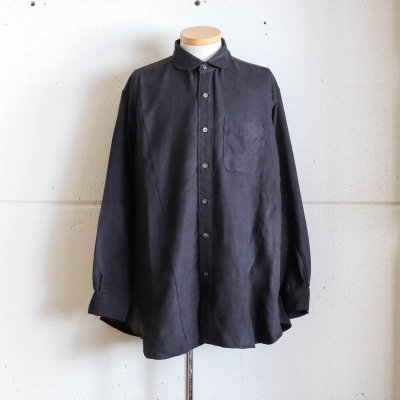 Flared Shirt -  Lt.Weight Fake SuedeBlack


