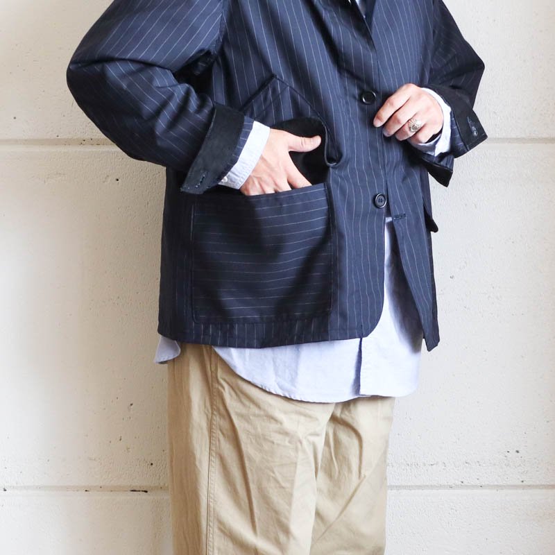 Game Jacket LightPinstripe on Navy 