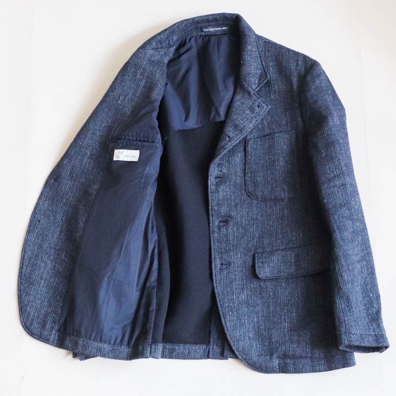 HORLOGERTailored Blazer Re-Tweed Herringbone Melange blue