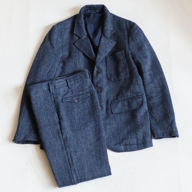 HORLOGERTailored Blazer Re-Tweed Herringbone Melange blue