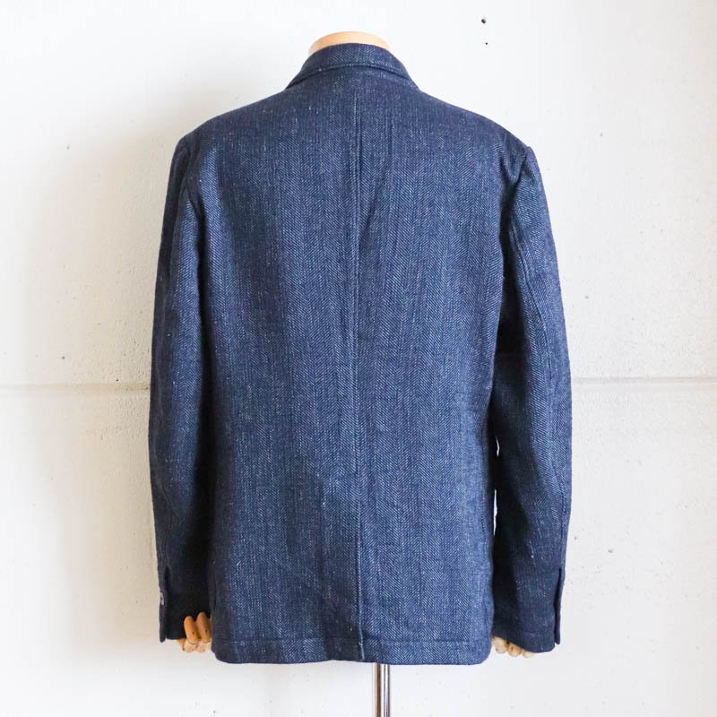 HORLOGERTailored Blazer Re-Tweed Herringbone Melange blue