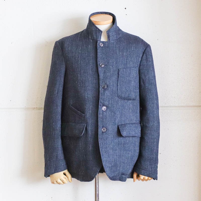 HORLOGERTailored Blazer Re-Tweed Herringbone Melange blue