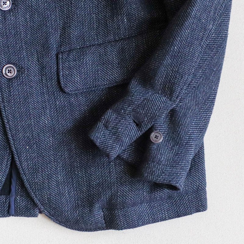 HORLOGERTailored Blazer Re-Tweed Herringbone Melange blue