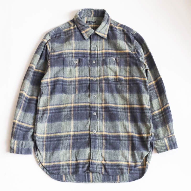 ENGINEERED GARMENTS Work Shirt 　Cotton Plaid Flannel　 Yellow/Grey