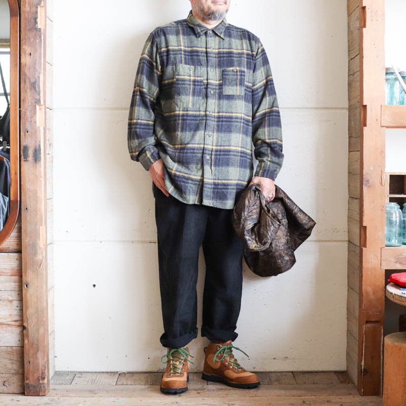 ENGINEERED GARMENTS Work Shirt 　Cotton Plaid Flannel　 Yellow/Grey