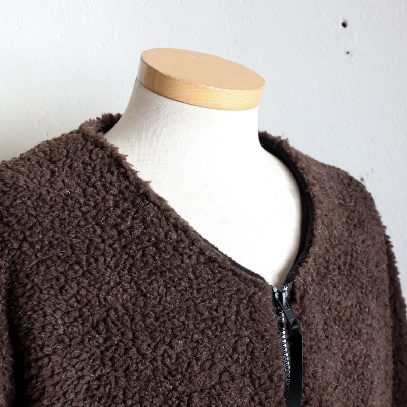 Zip CardiganDk.Brown Fleck