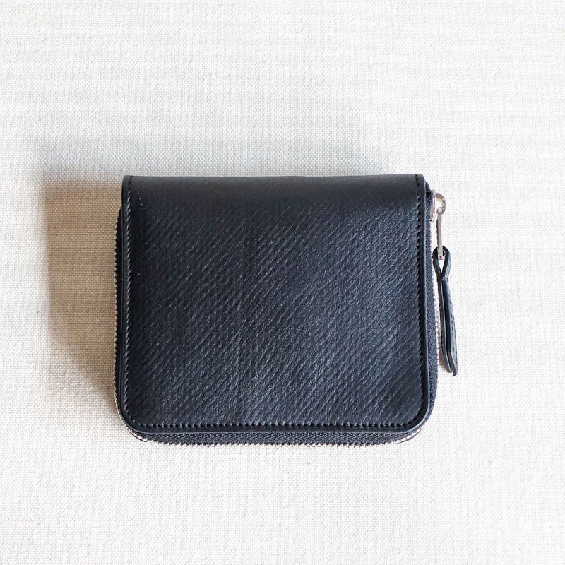 Round Zip Short Wallet  Russian Calf BlackUncleSam Special