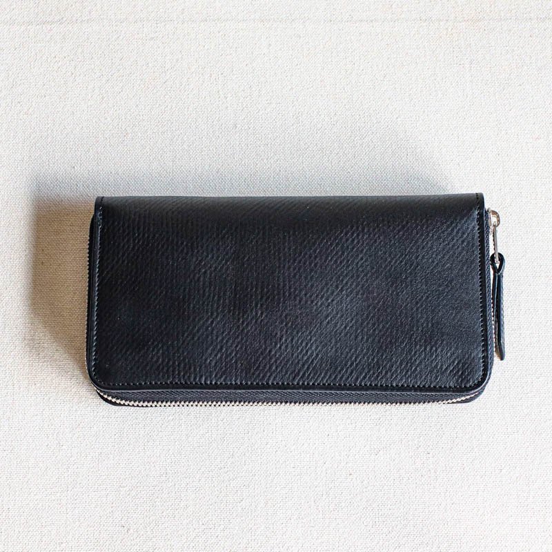 Round Zip Long Wallet  Russian Calf BlackUncleSam Special