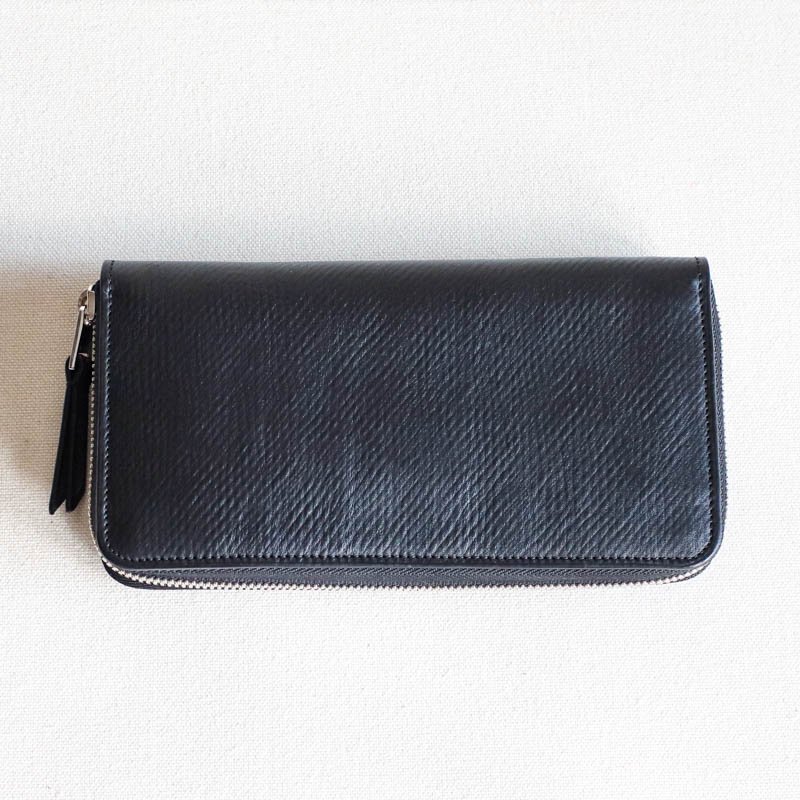 Round Zip Long Wallet  Russian Calf BlackUncleSam Special