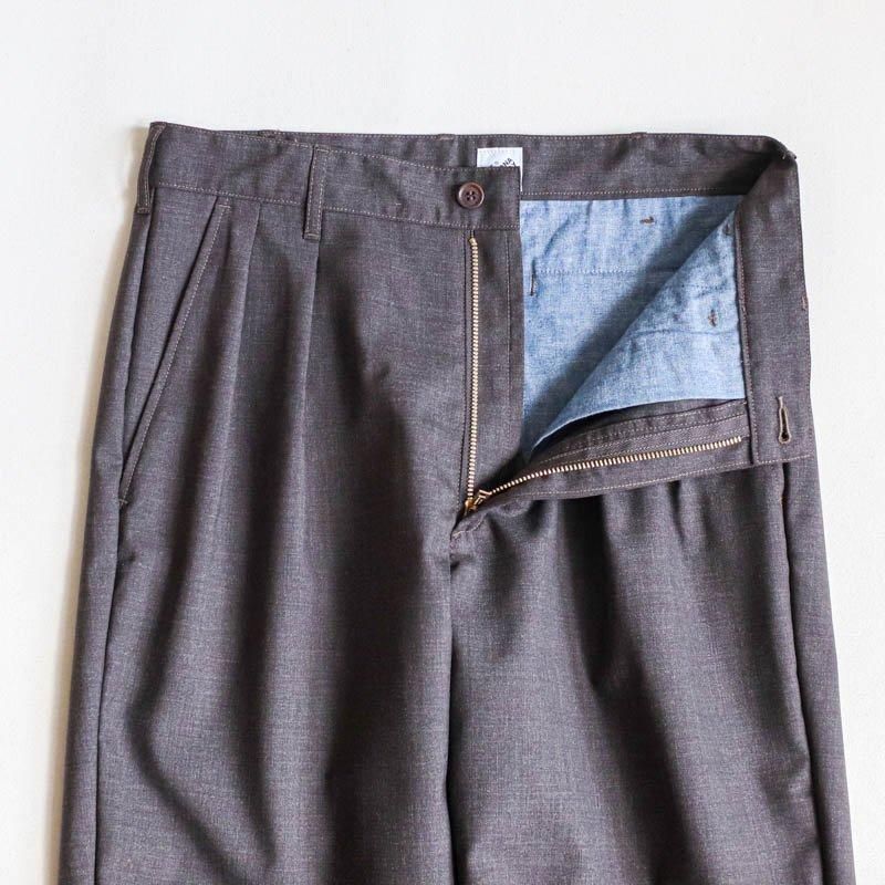 THE CORONA UTILITY ／2タックウールスラックス・モカブラウン THE CORONA UTILITY ／2タックウールスラックス・モカブラウン