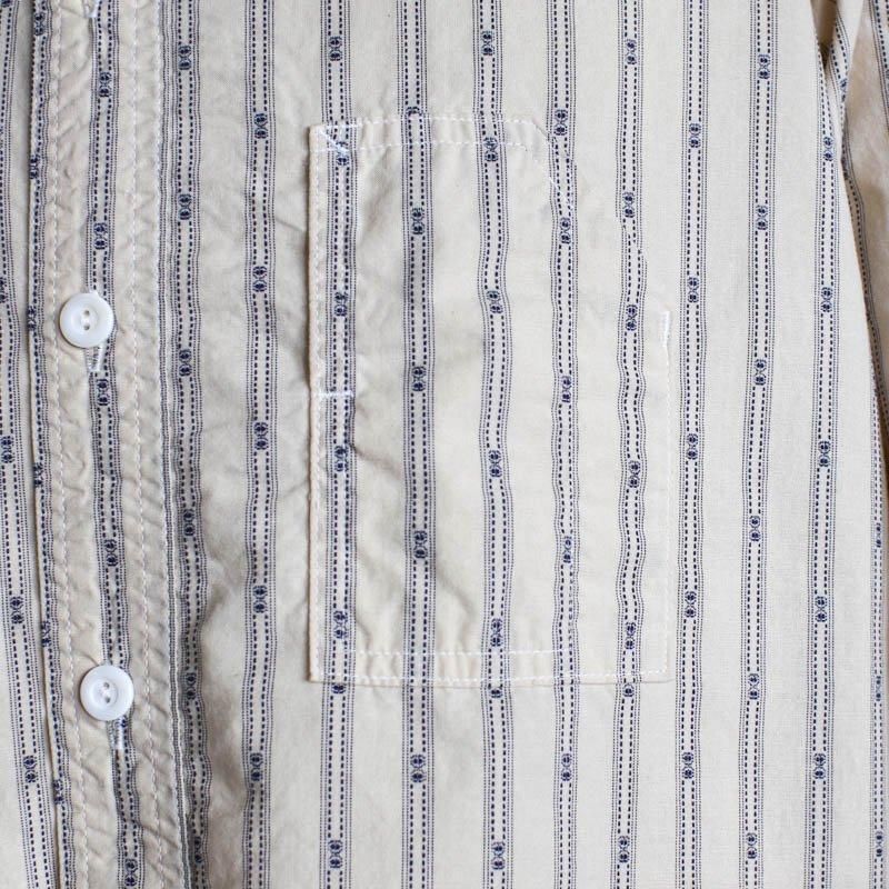 Band Collar Shirt MVStripe shirtingNatural