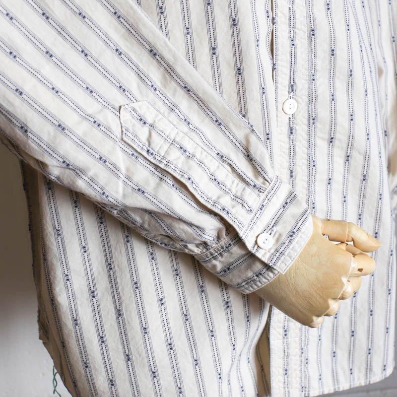 Band Collar Shirt MVStripe shirtingNatural