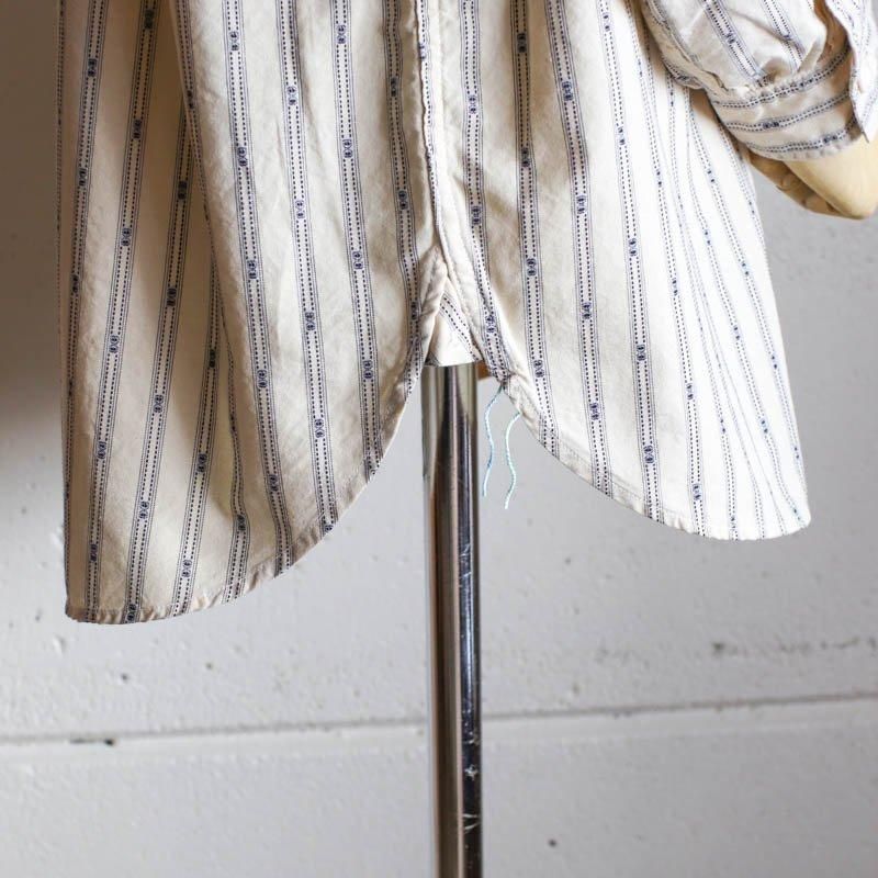 Band Collar Shirt MVStripe shirtingNatural