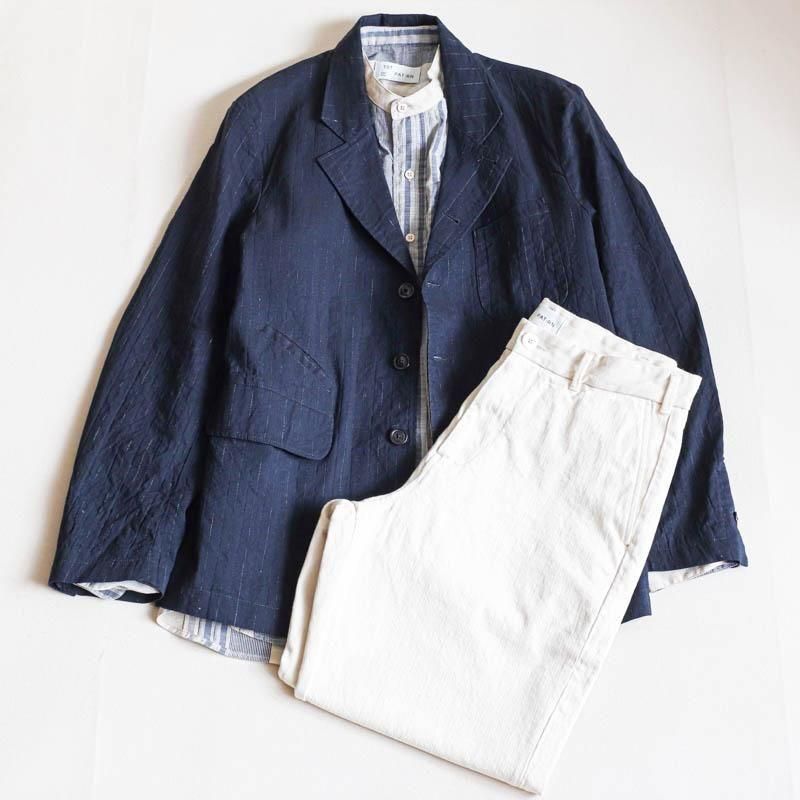 LOGAN　Tailored Trousers　Cotton/Hemp Serge 　Natural