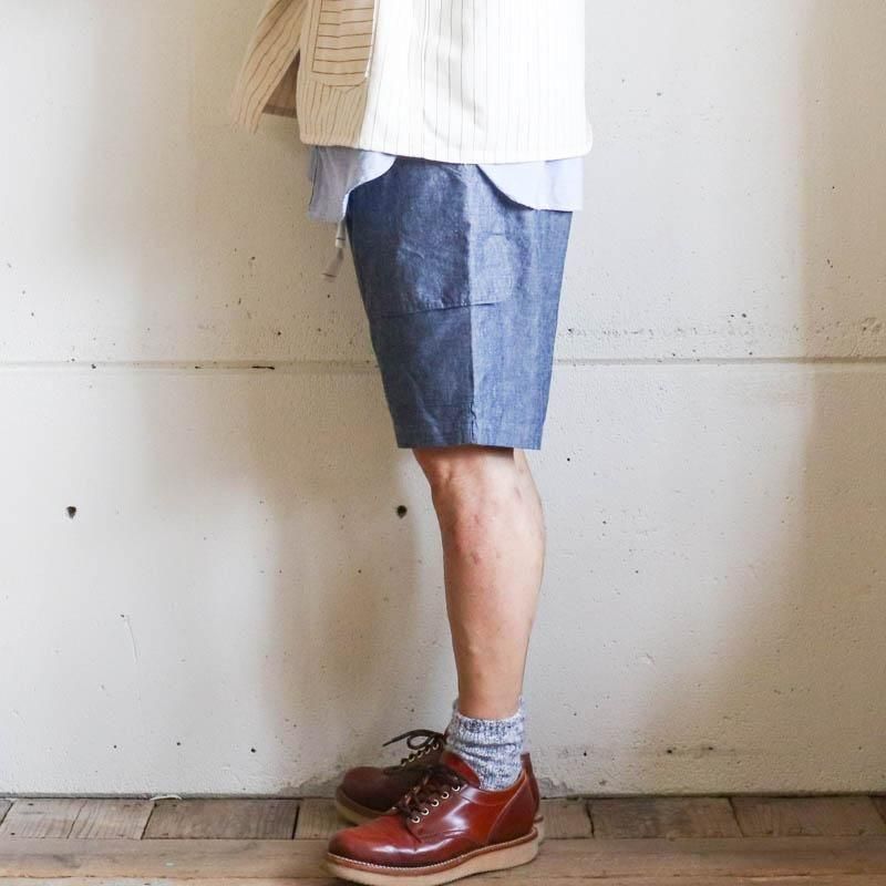 E-Z DEE’S Shorts 　 Medium Weight Chambray　Indigo