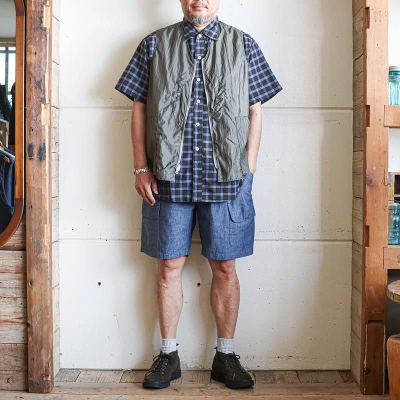 E-Z DEE’S Shorts 　 Medium Weight Chambray　Indigo