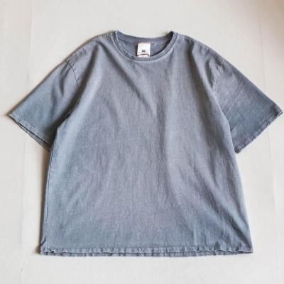 Oversized Crop T-ShirtsAged  Grey