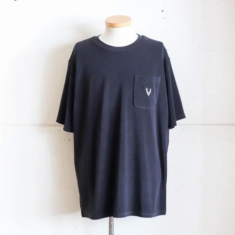 S/S Round Pocket Tee　C/PE Pile　Balck