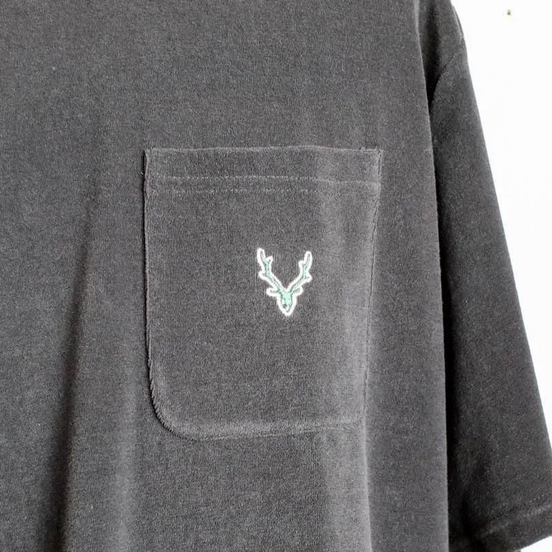 S/S Round Pocket Tee　C/PE Pile　Balck