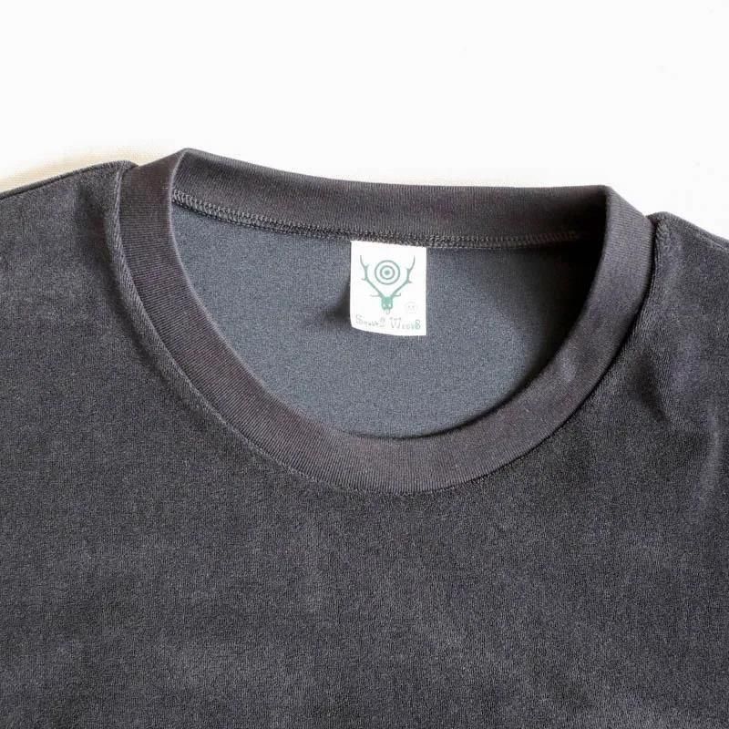 S/S Round Pocket Tee　C/PE Pile　Balck
