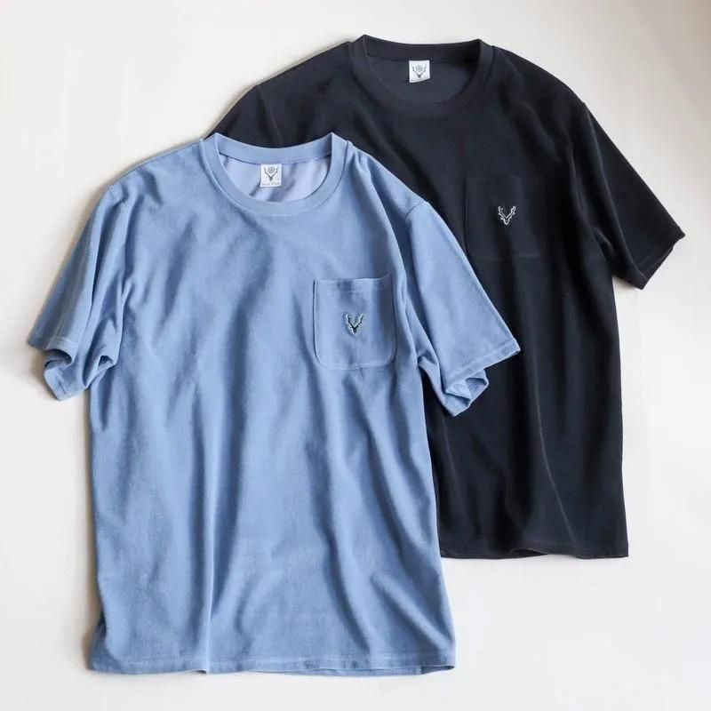 S/S Round Pocket Tee　C/PE Pile　Balck