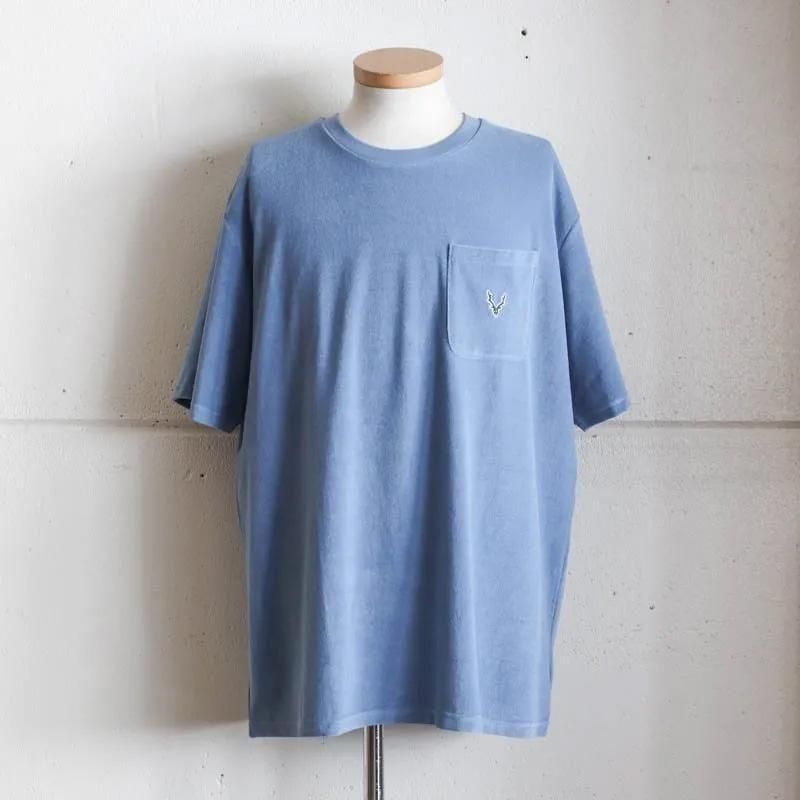 S/S Round Pocket Tee　C/PE Pile　Blue