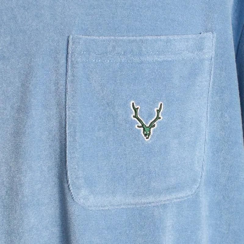 S/S Round Pocket Tee　C/PE Pile　Blue
