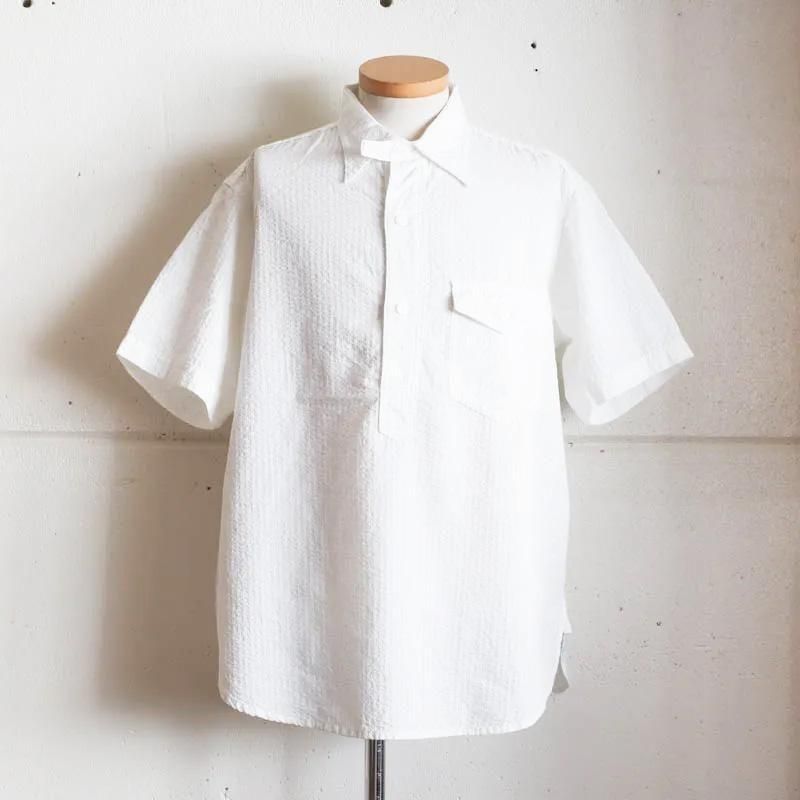 Navy Cut 　Seersucker　White

