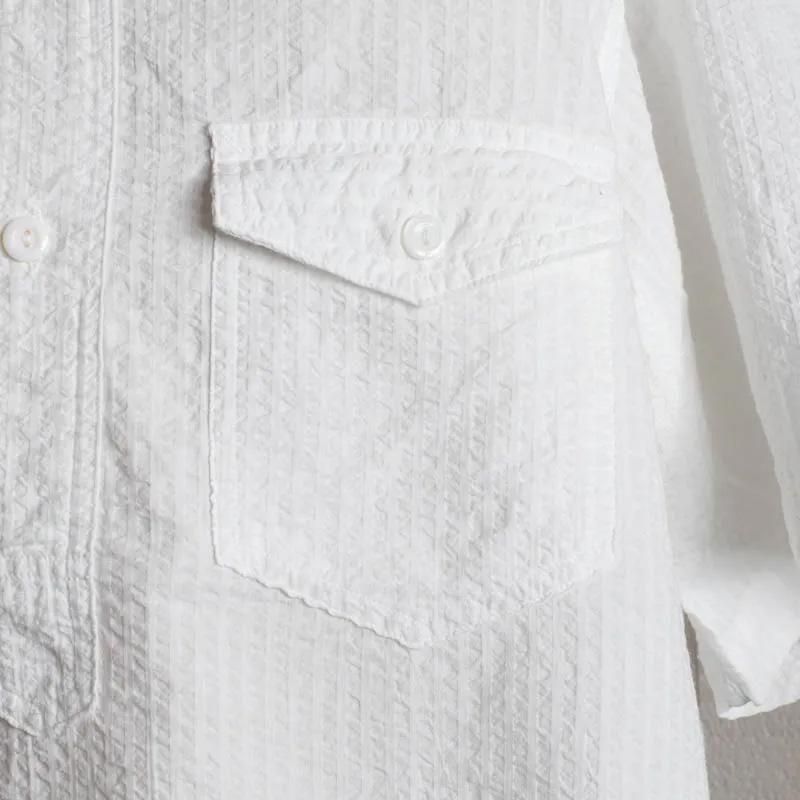 Navy Cut 　Seersucker　White

