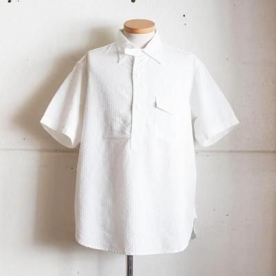 Navy Cut 　Seersucker　White

