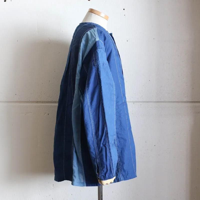 IDG刺し子パッチワークヘンリーシャツ