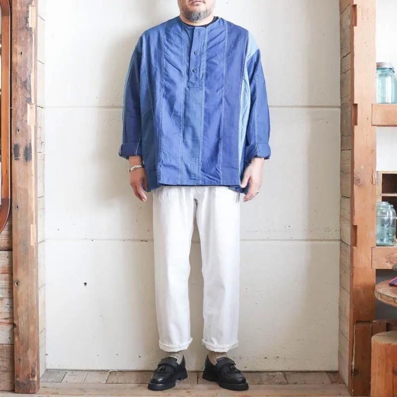 IDG刺し子パッチワークヘンリーシャツ