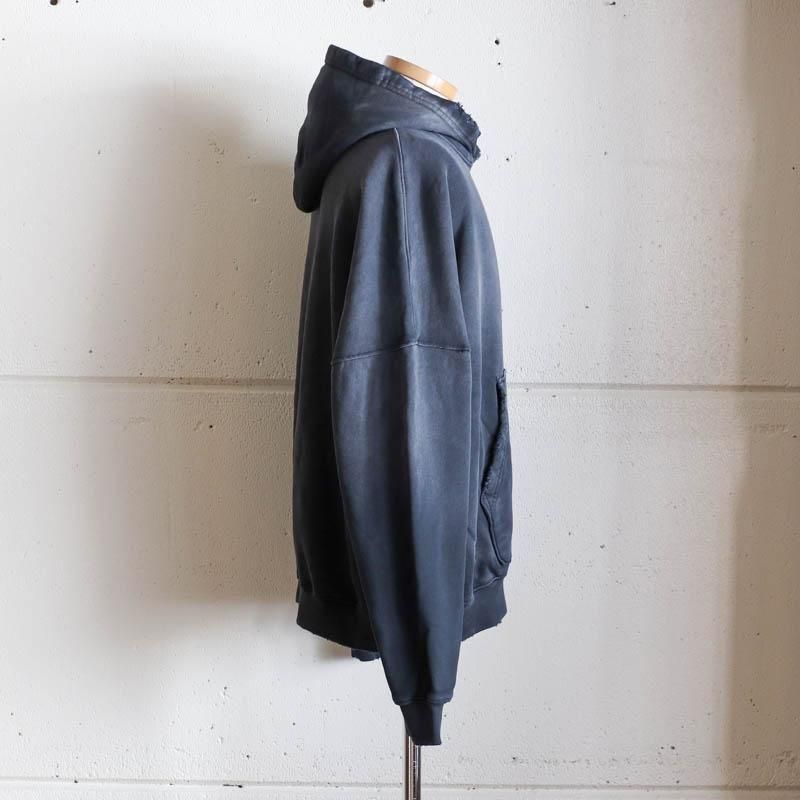 Oversized Crop HoodieAged Black