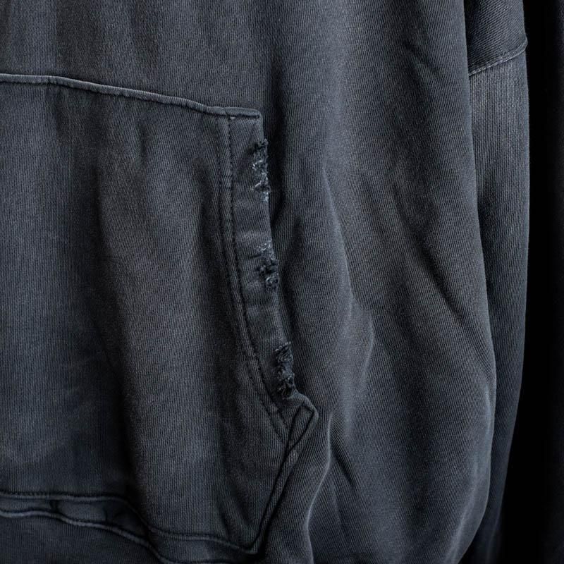 Oversized Crop HoodieAged Black