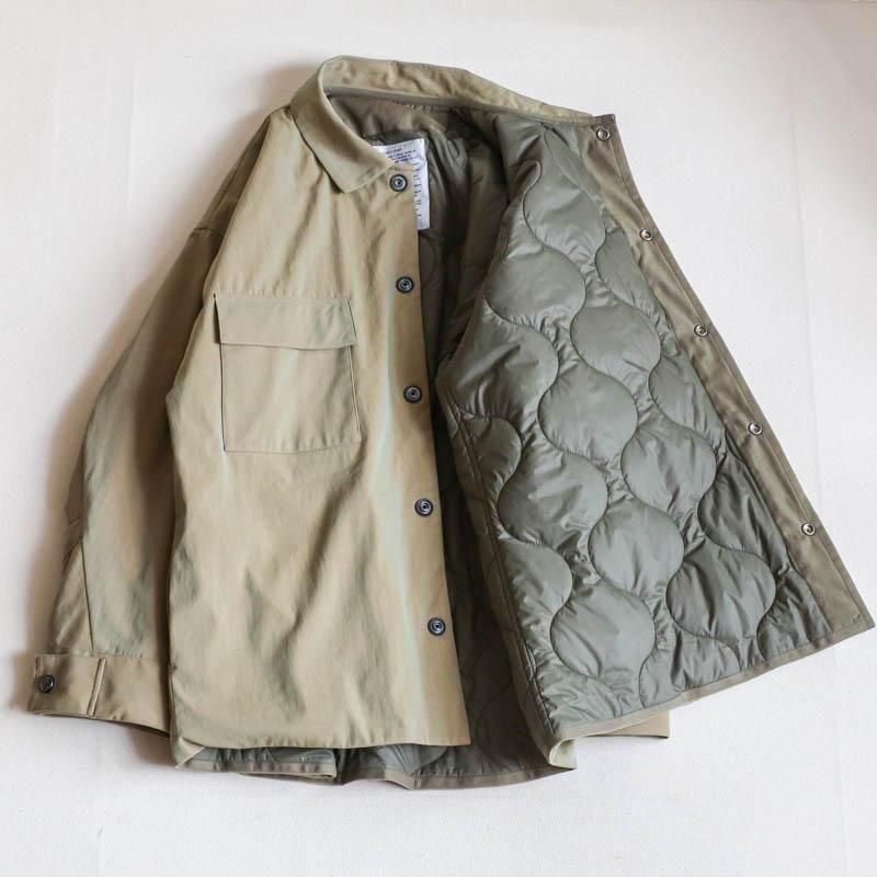 Quilted Shirt Jacket  Beige