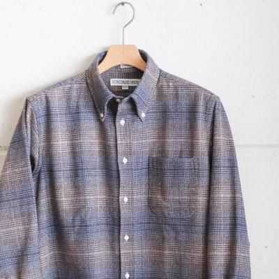 Heavy Flannel Shadow Plaid  NavyClassic Fit 